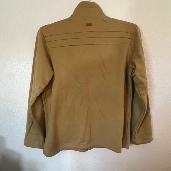 Columbia Large Green Full Zip Jacket Faux Leather Long Sleeve Sherpa Collar - Picture 2 of 9